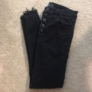 Abercrombie Button Fly High Rise Destructed Jean